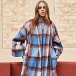 Abrigo Cuadros Kimono Bolsillo