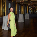 Vestido Midi Escote Drapeado