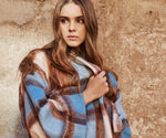 Abrigo Cuadros Kimono Bolsillo